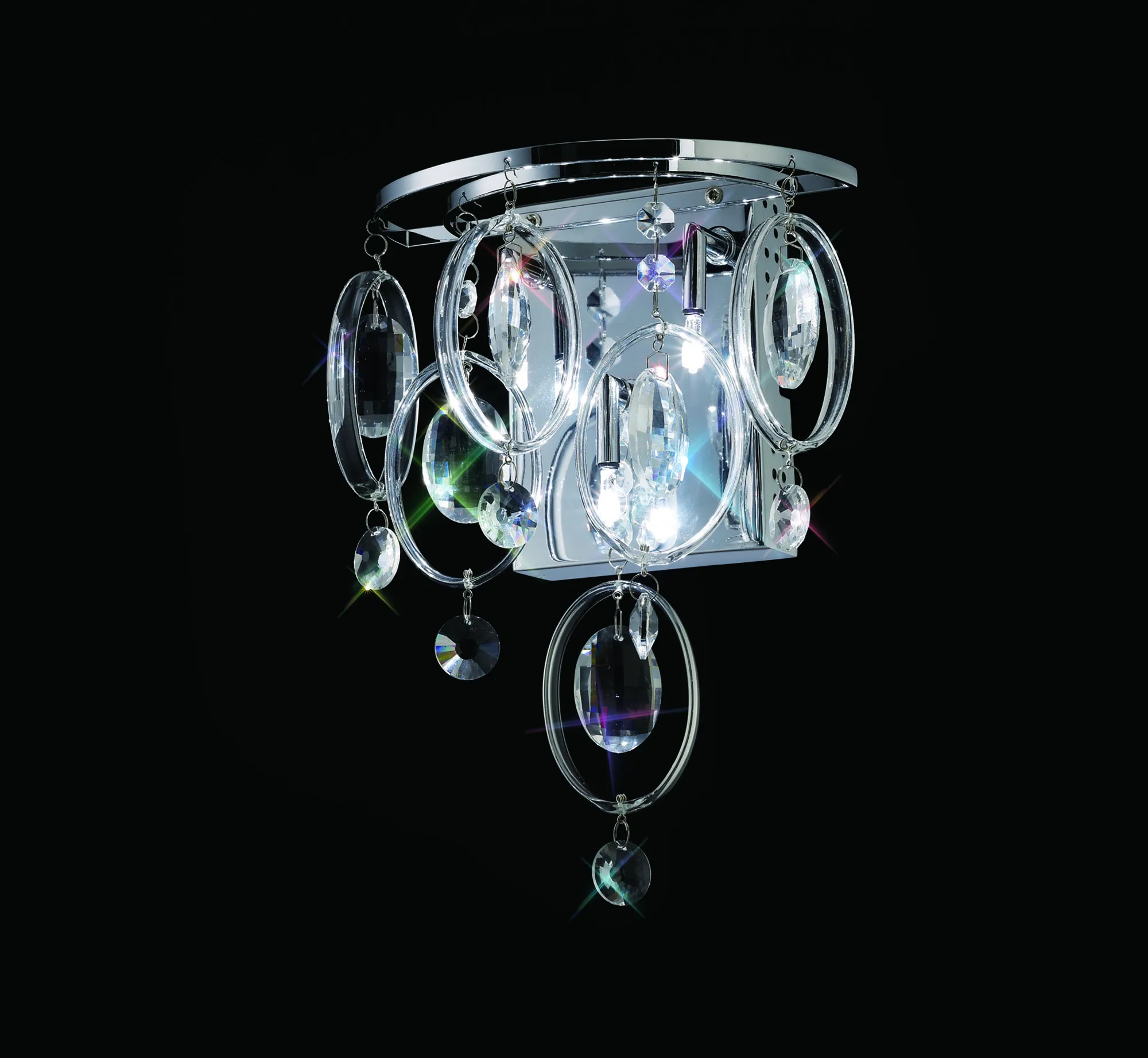 Solana Crystal Wall Lights Diyas Flush Crystal Wall Lights